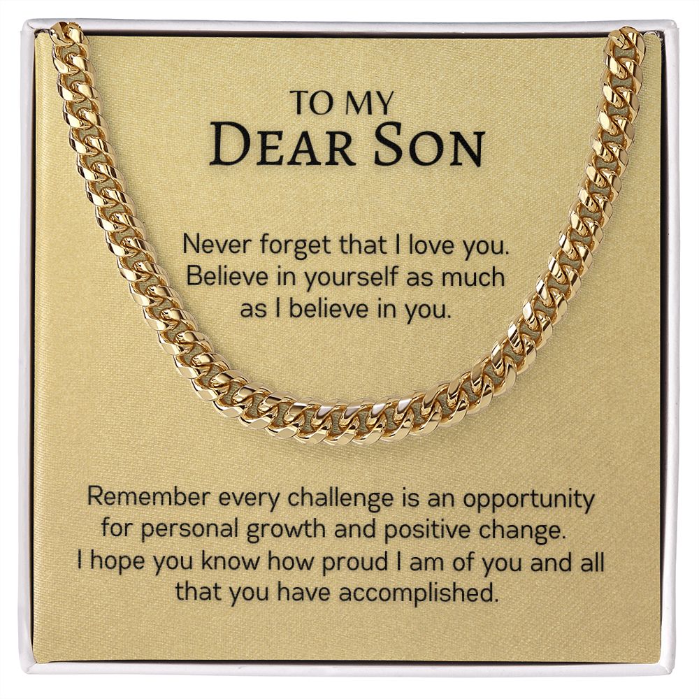 Dear Son - Never Forget that I Love You - Cuban Link Chain