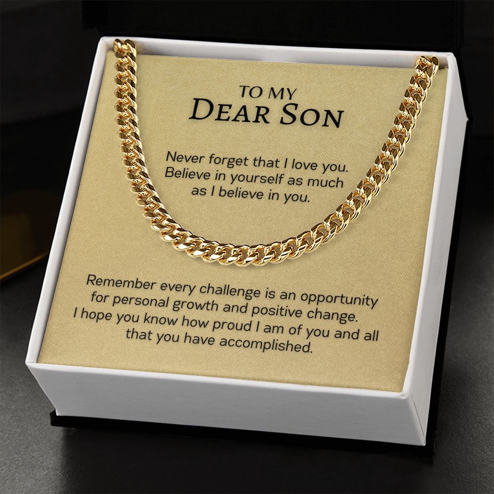 Dear Son - Never Forget that I Love You - Cuban Link Chain