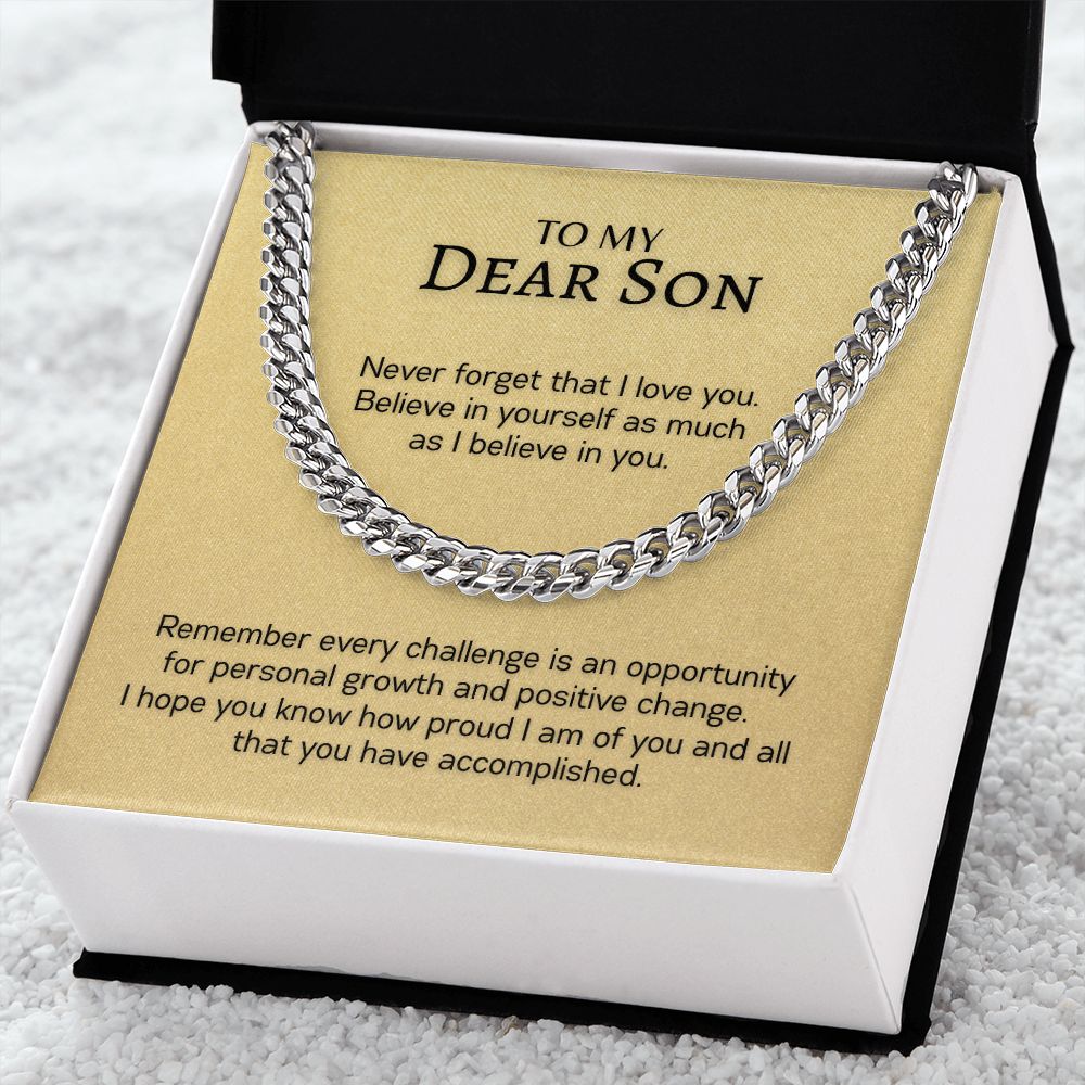 Dear Son - Never Forget that I Love You - Cuban Link Chain