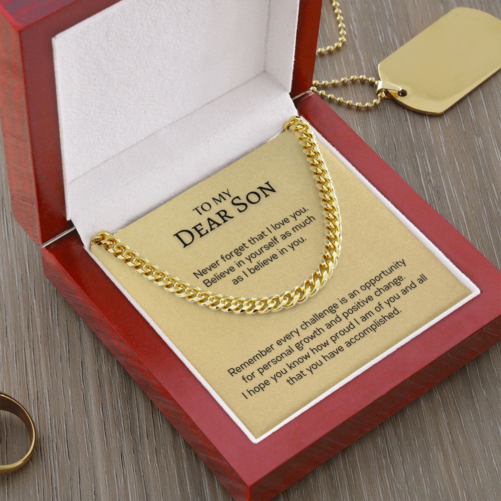 Dear Son - Never Forget that I Love You - Cuban Link Chain