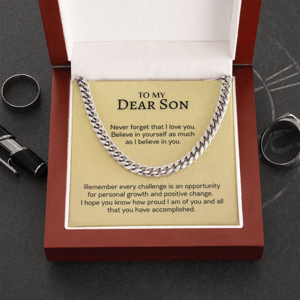 Dear Son - Never Forget that I Love You - Cuban Link Chain