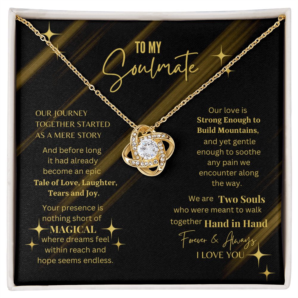 Soulmate - Our Journey - Love Knot Necklace -18K Yellow Gold Finish