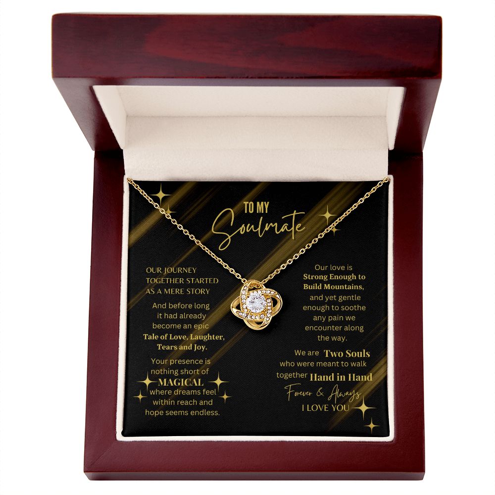 Soulmate - Our Journey - Love Knot Necklace -18K Yellow Gold Finish