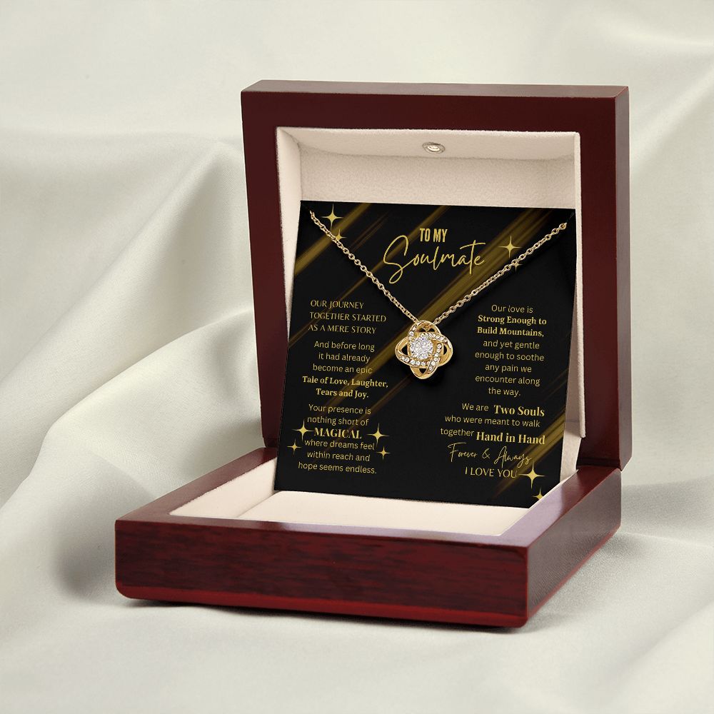 Soulmate - Our Journey - Love Knot Necklace -18K Yellow Gold Finish