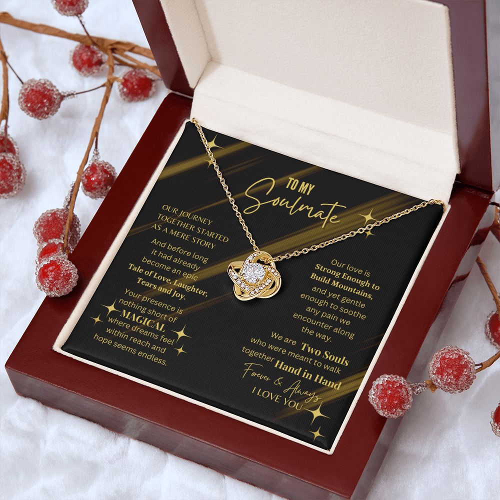 Soulmate - Our Journey - Love Knot Necklace -18K Yellow Gold Finish