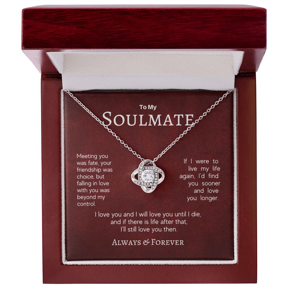 Soulmate - Meeting You Was Fate Love Knot Necklace