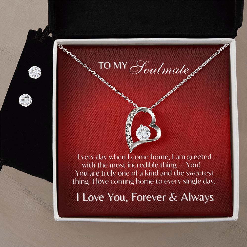 Soulmate - Sweetest Thing - Forever Love Necklace & CZ Earrings