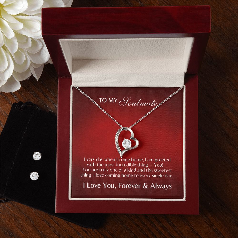 Soulmate - Sweetest Thing - Forever Love Necklace & CZ Earrings