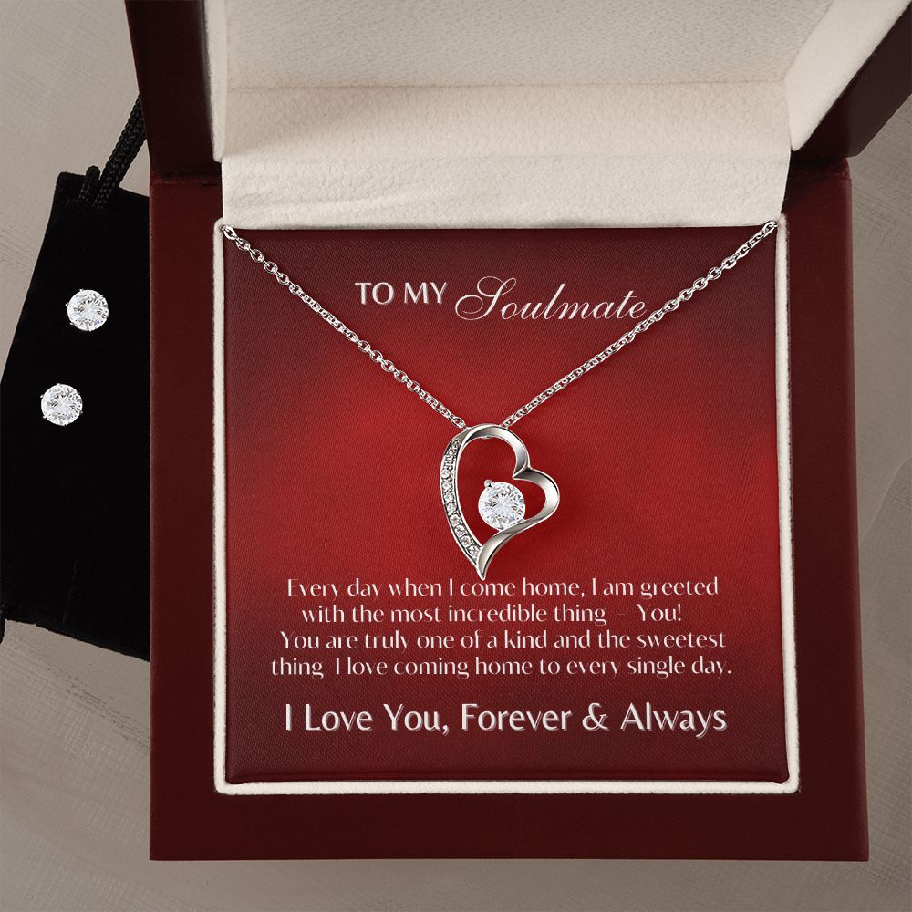 Soulmate - Sweetest Thing - Forever Love Necklace & CZ Earrings